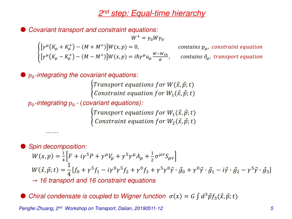 2 nd step equal time hierarchy