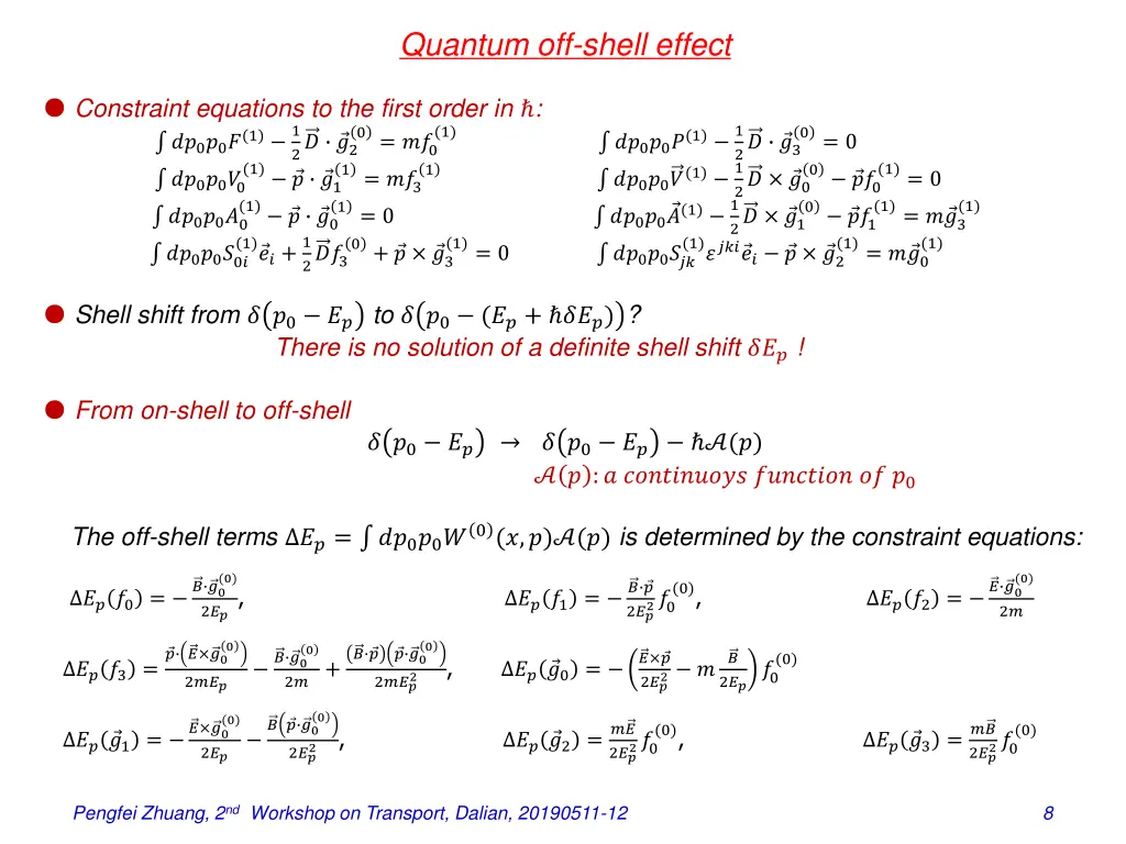 quantum off shell effect