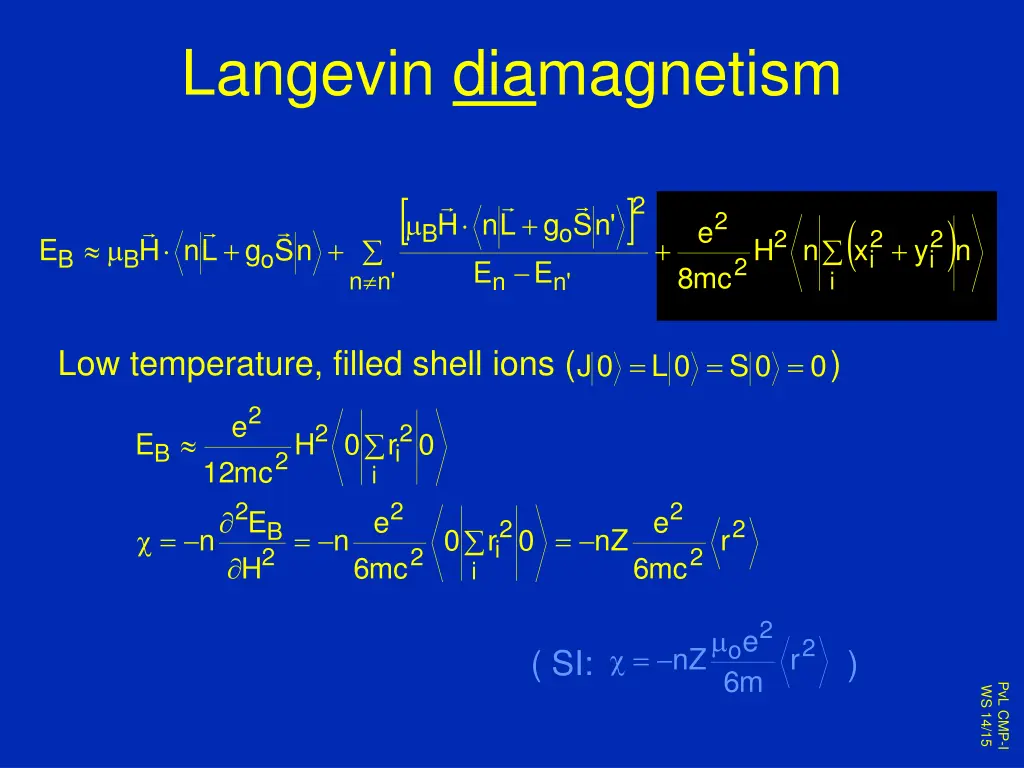 langevin diamagnetism