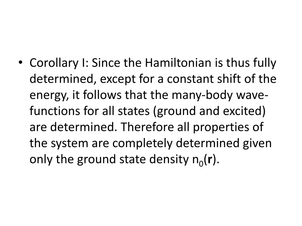 corollary i since the hamiltonian is thus fully