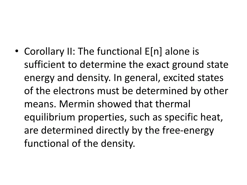 corollary ii the functional e n alone