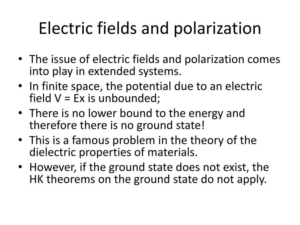 electric fields and polarization