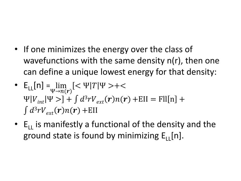 if one minimizes the energy over the class