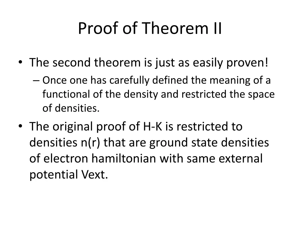 proof of theorem ii