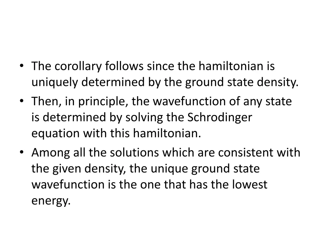 the corollary follows since the hamiltonian