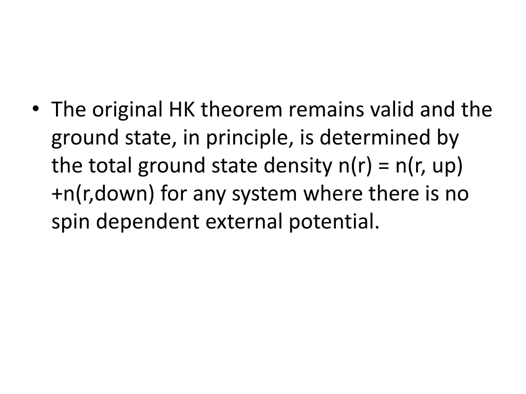 the original hk theorem remains valid