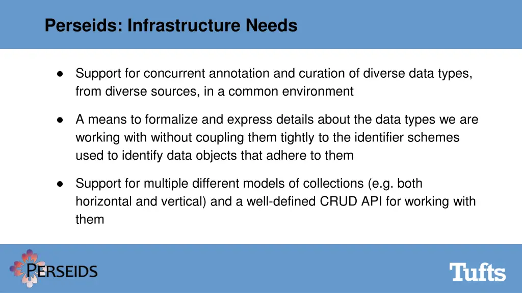 perseids infrastructure needs 1