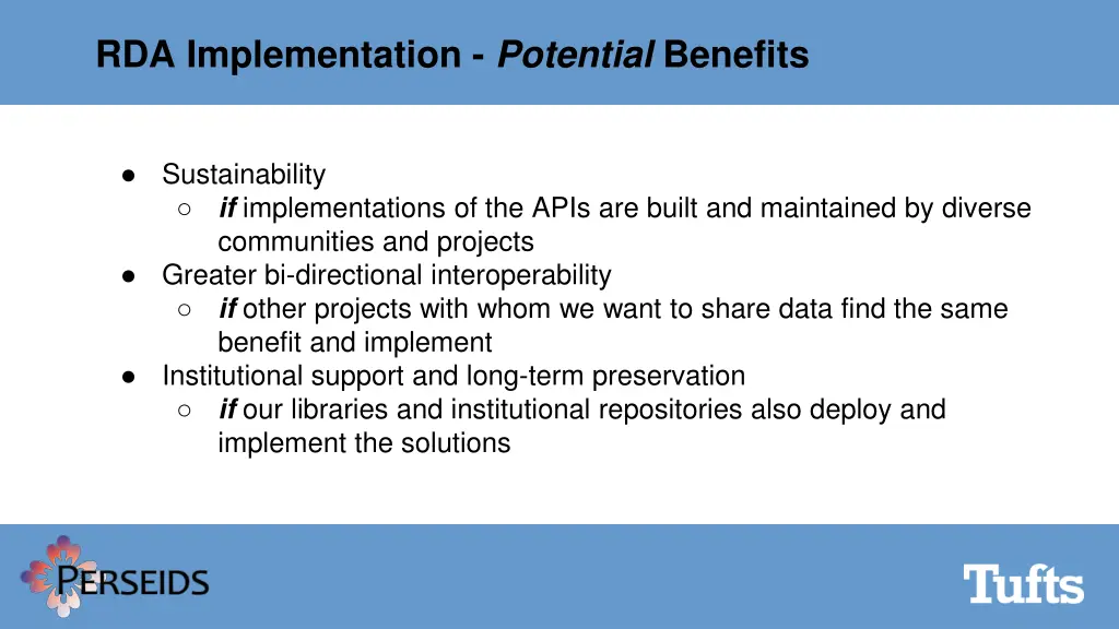 rda implementation potential benefits