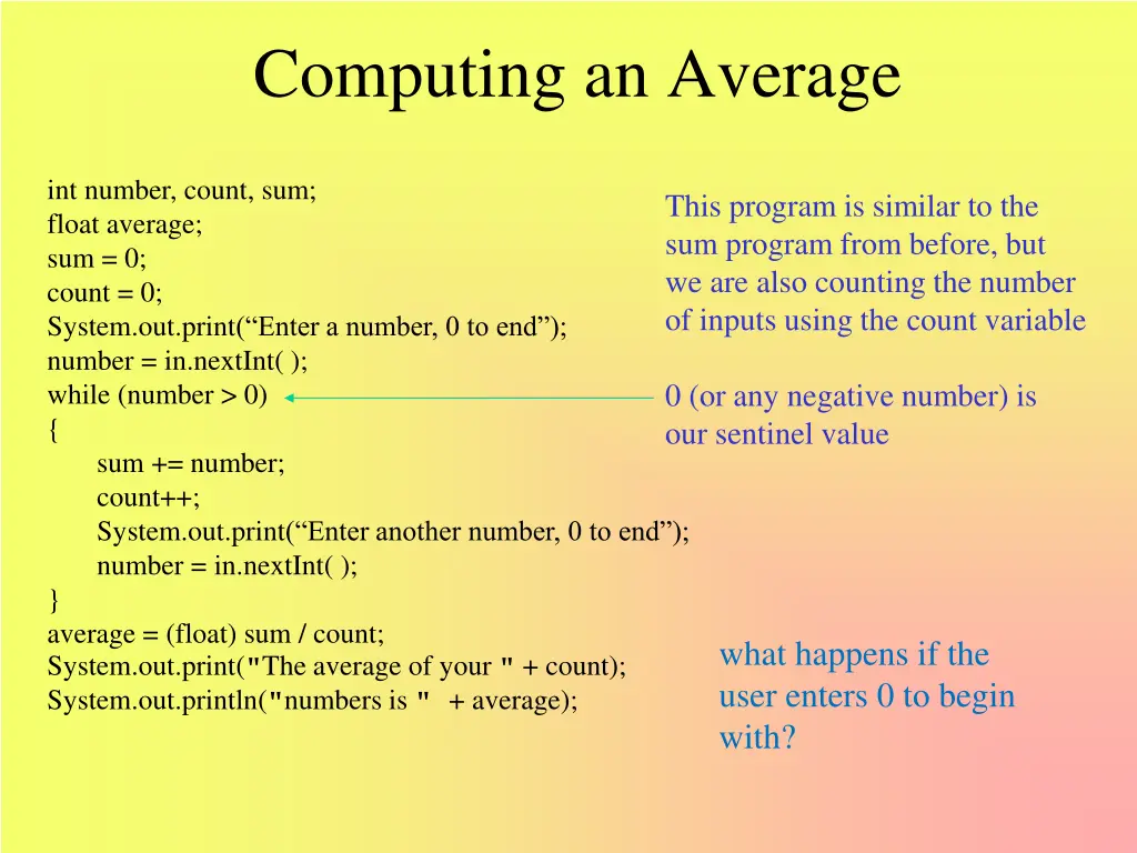 computing an average