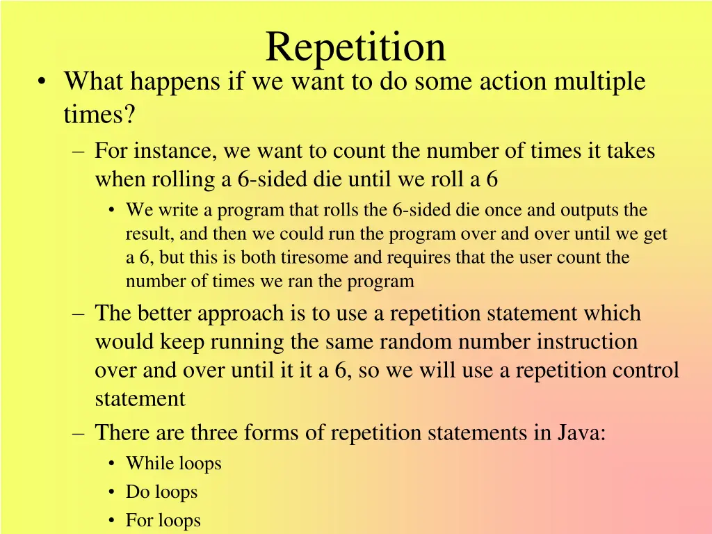 repetition