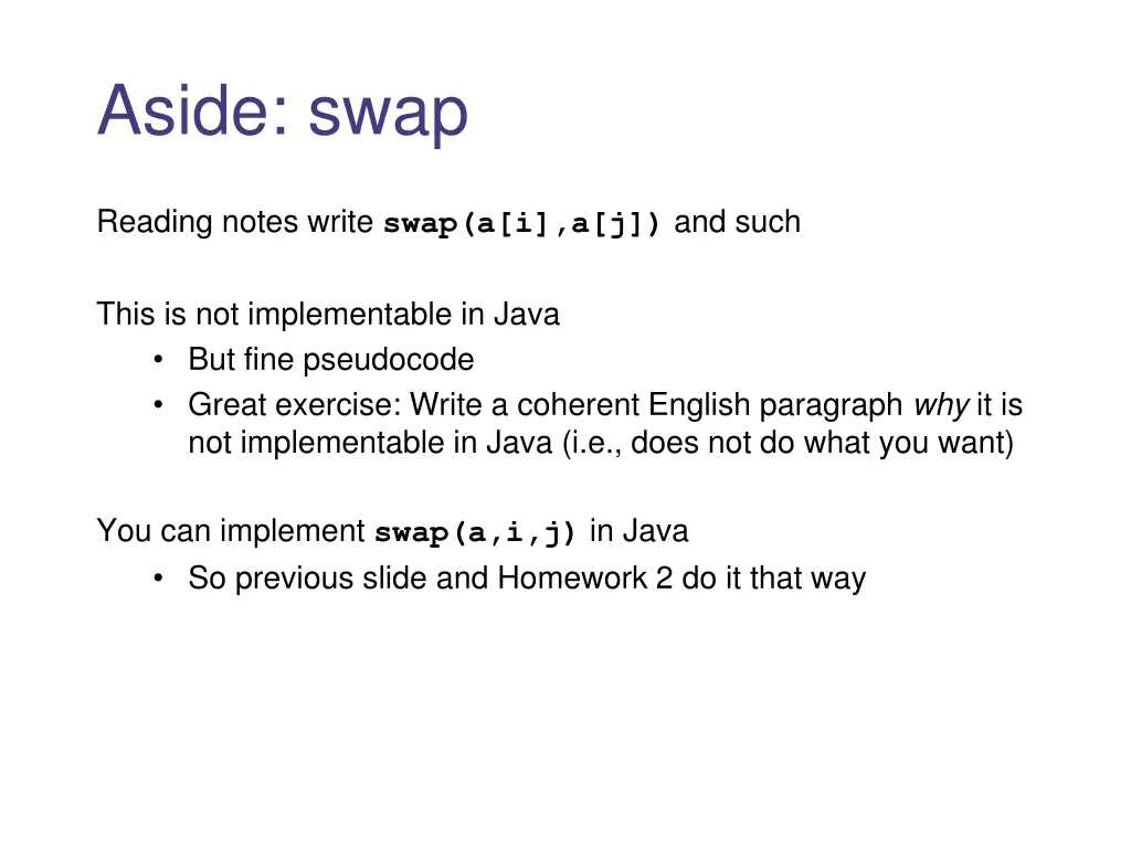 aside swap