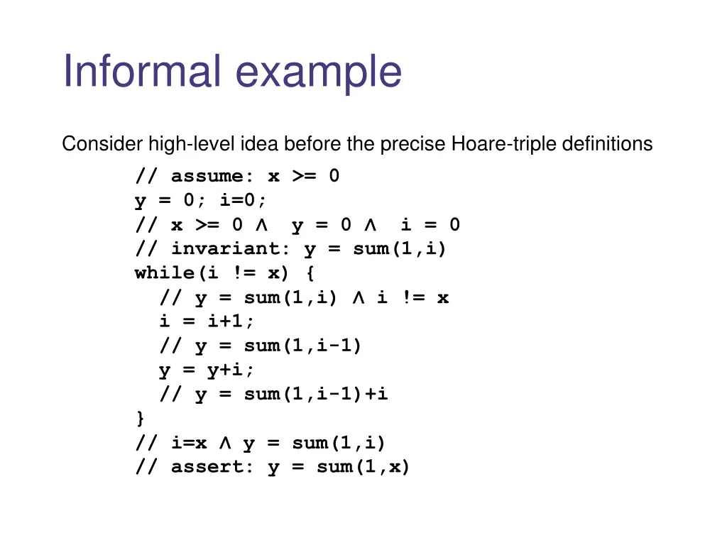 informal example