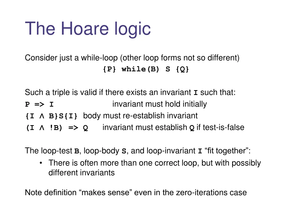 the hoare logic