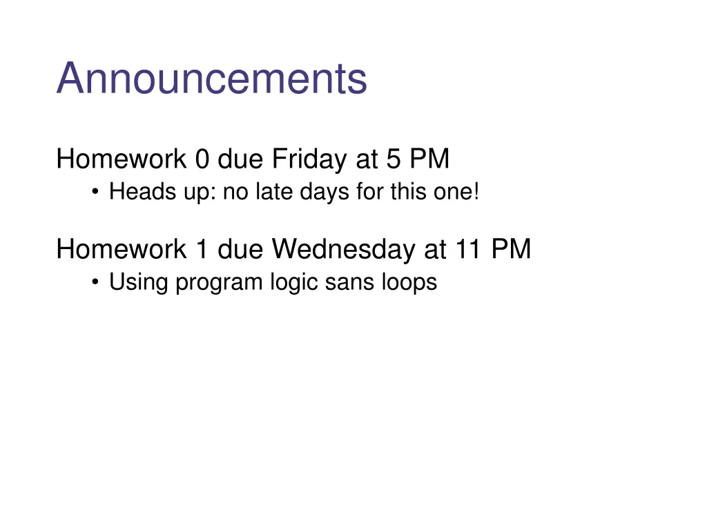 announcements