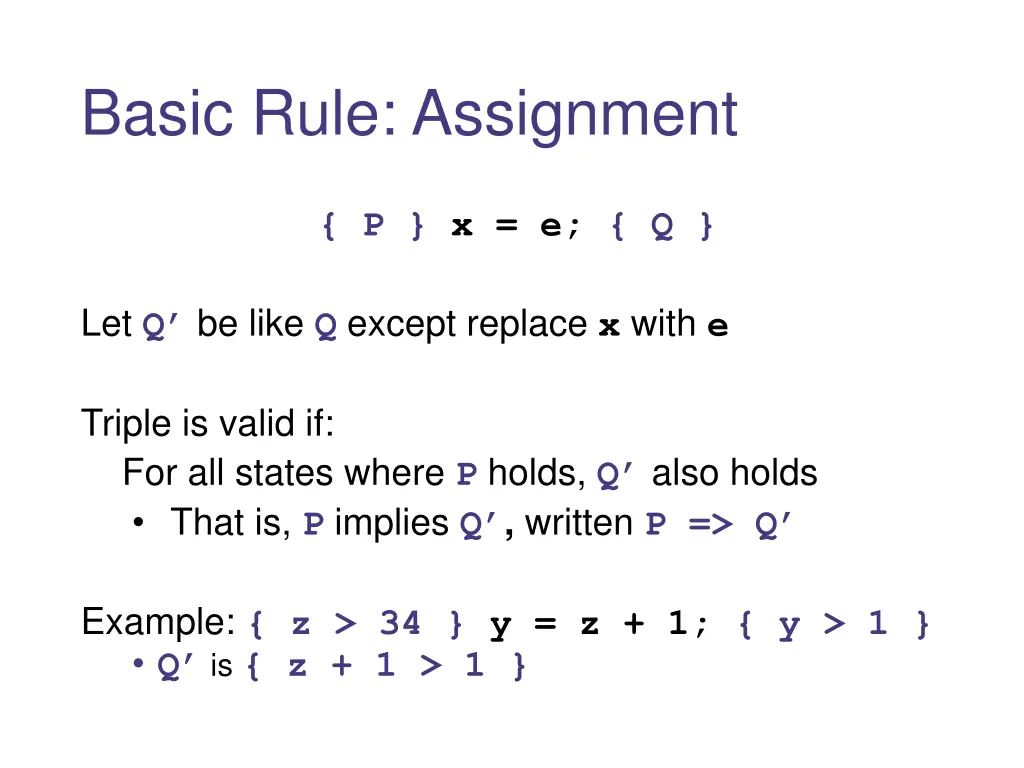 basic rule assignment