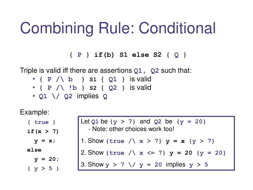 combining rule conditional
