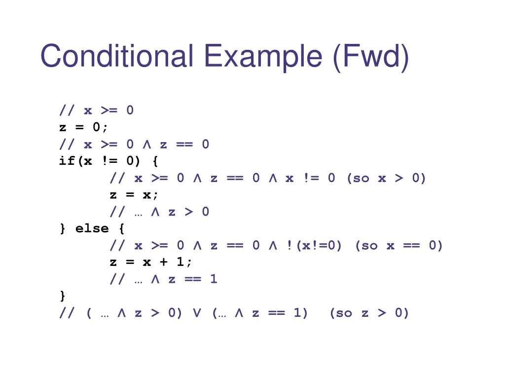 conditional example fwd