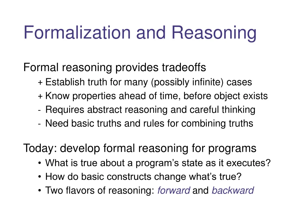 formalization and reasoning 1