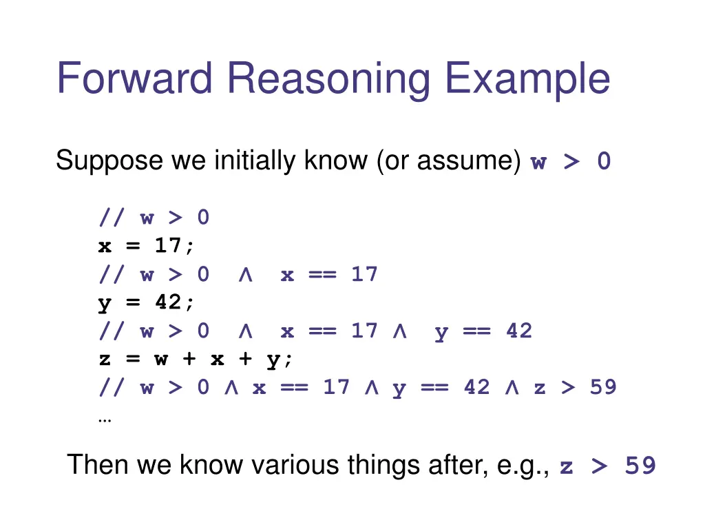 forward reasoning example