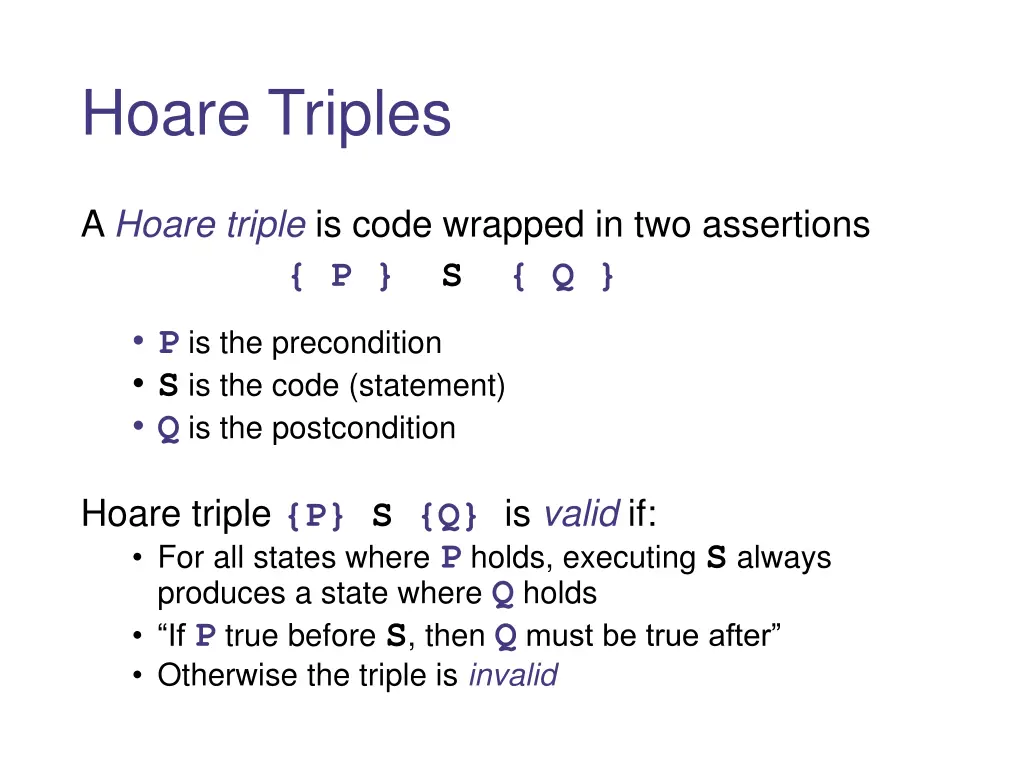 hoare triples