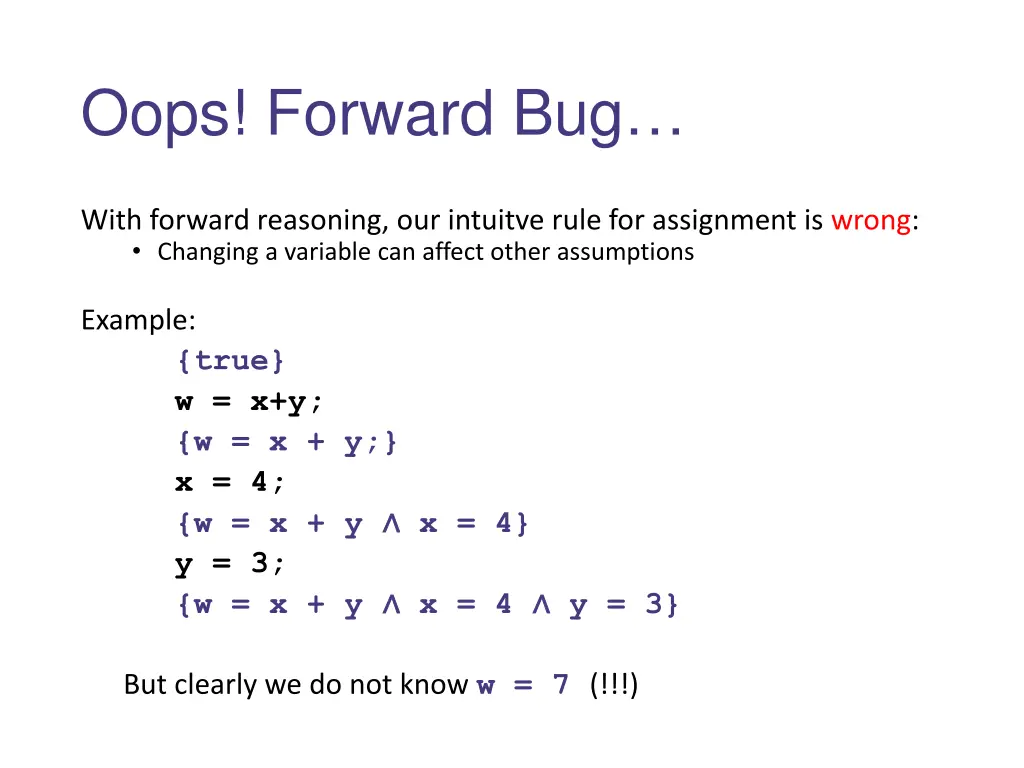 oops forward bug