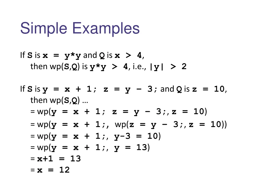 simple examples