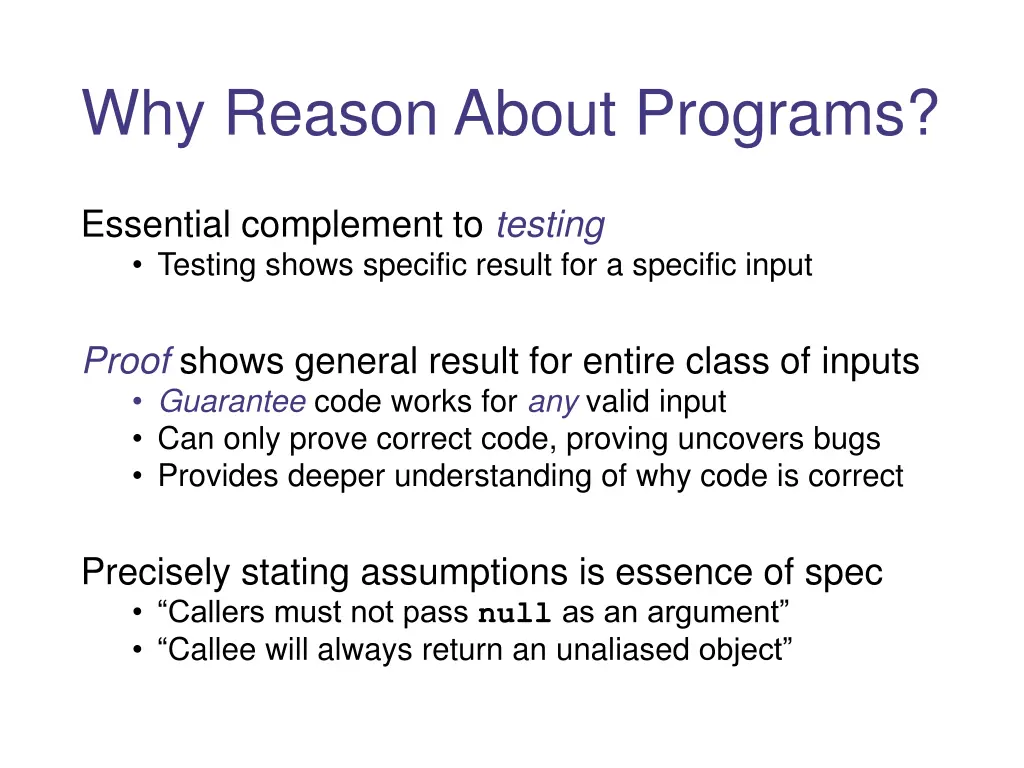 why reason about programs