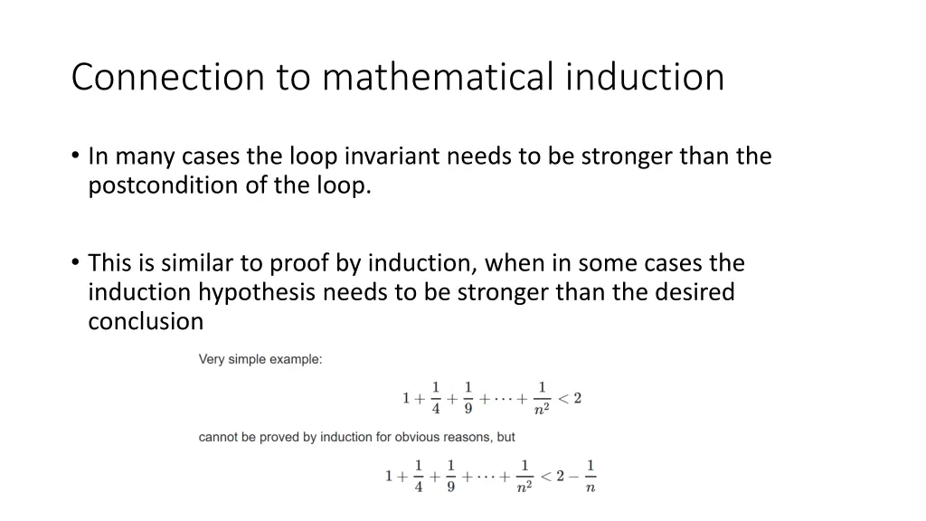 connection to mathematical induction
