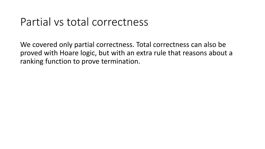 partial vs total correctness