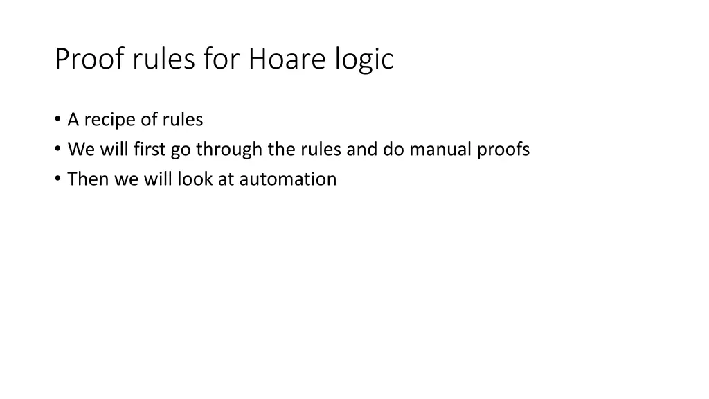 proof rules for hoare logic