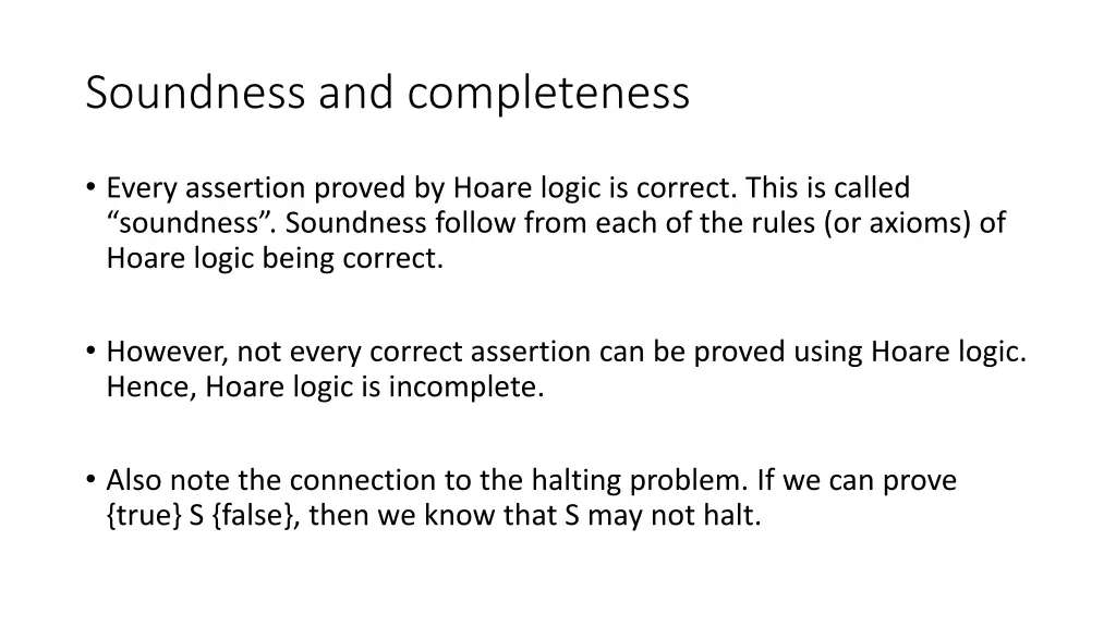 soundness and completeness