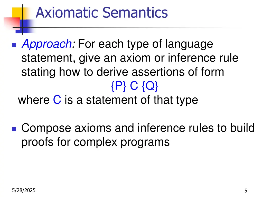 axiomatic semantics 3