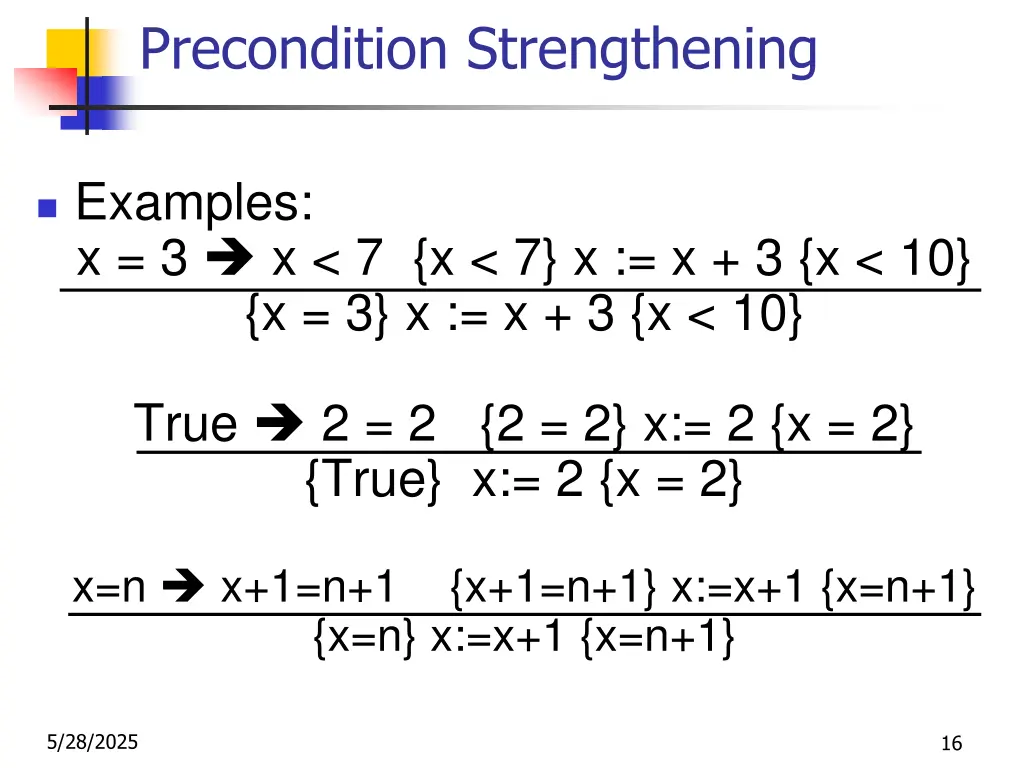precondition strengthening 1