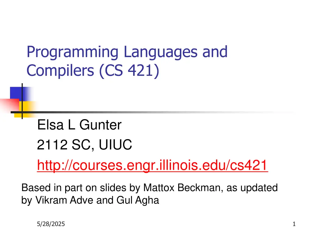 programming languages and compilers cs 421