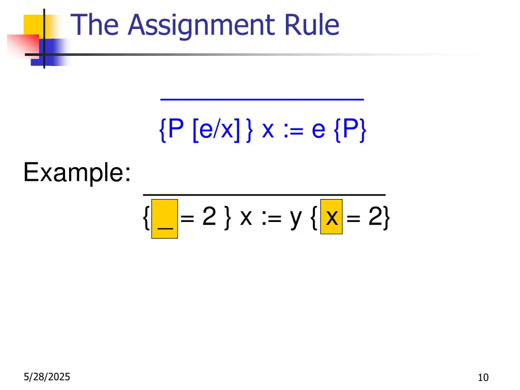 the assignment rule 1