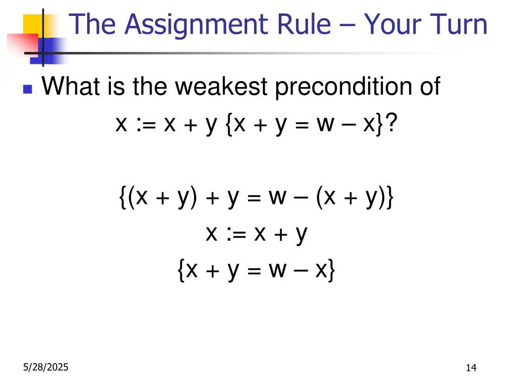 the assignment rule your turn 1