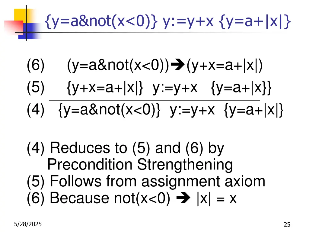 y a not x 0 y y x y a x