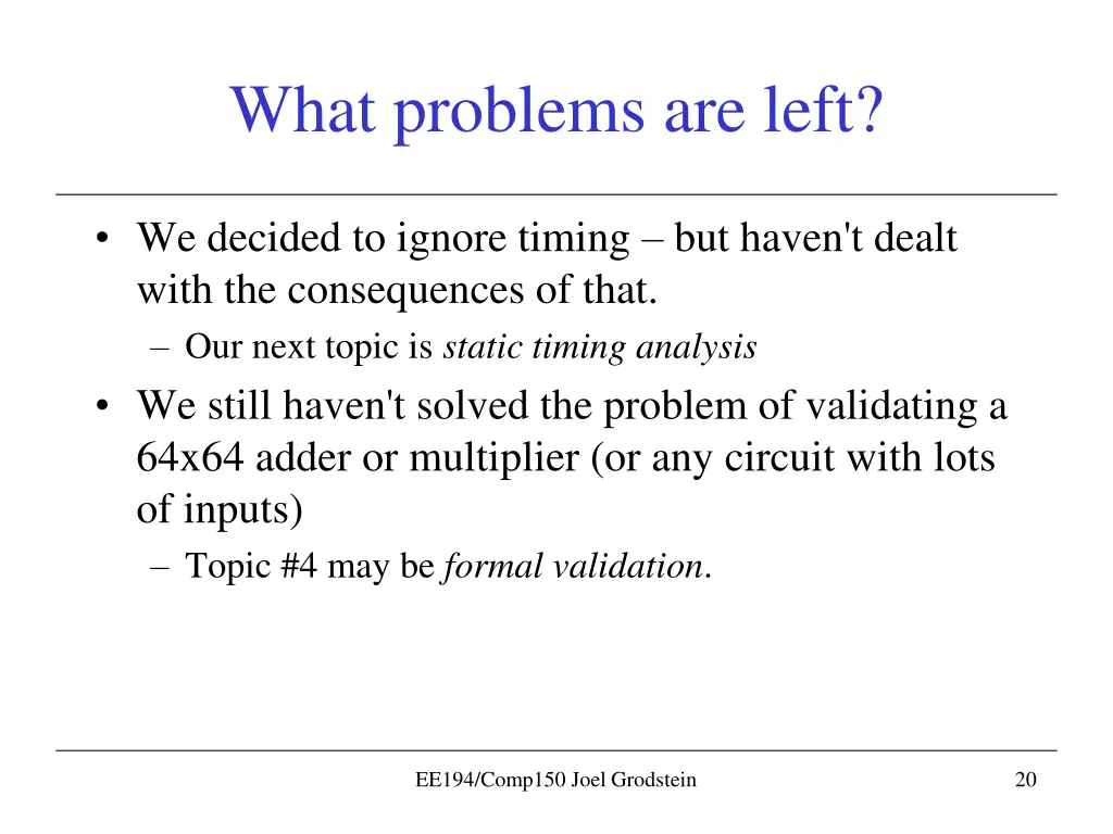 what problems are left