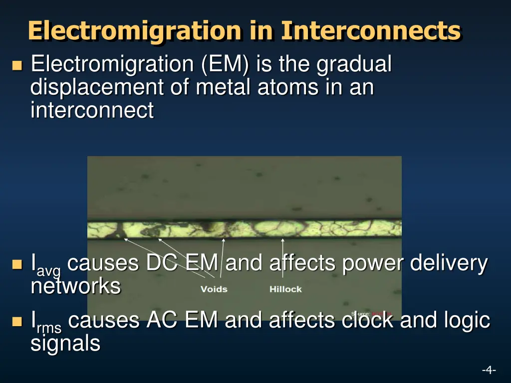 electromigration in interconnects