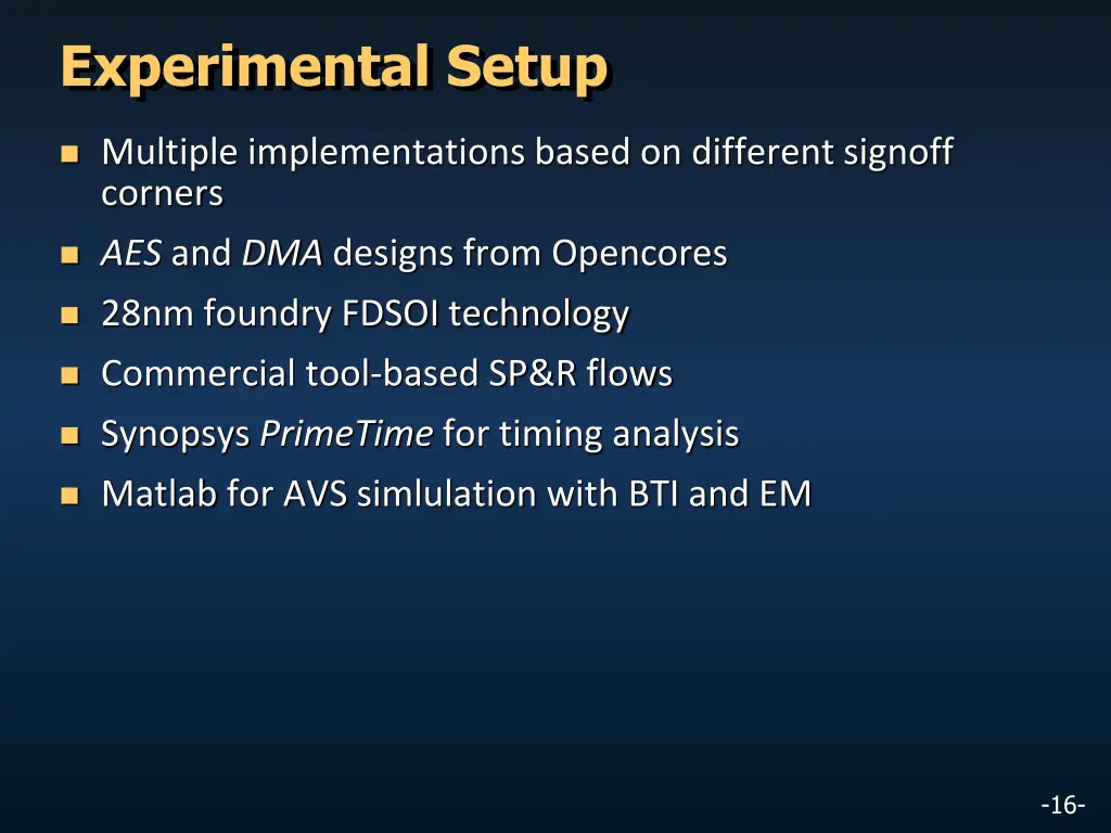 experimental setup