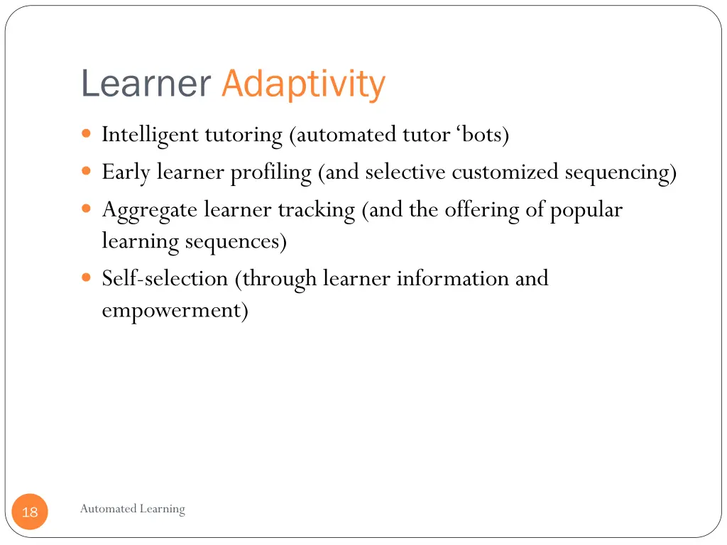 learner adaptivity