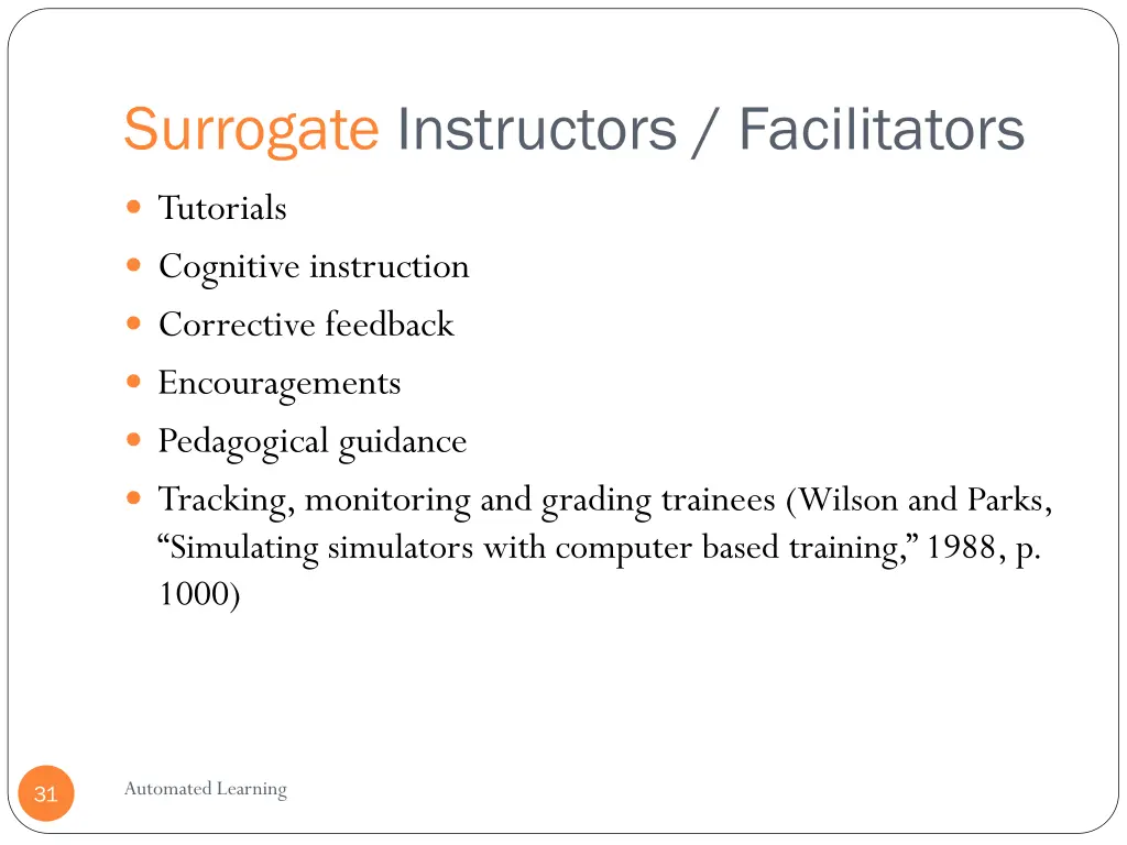 surrogate instructors facilitators
