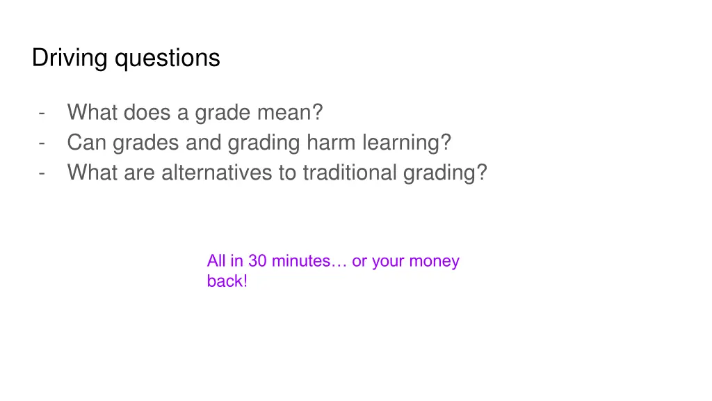 driving questions