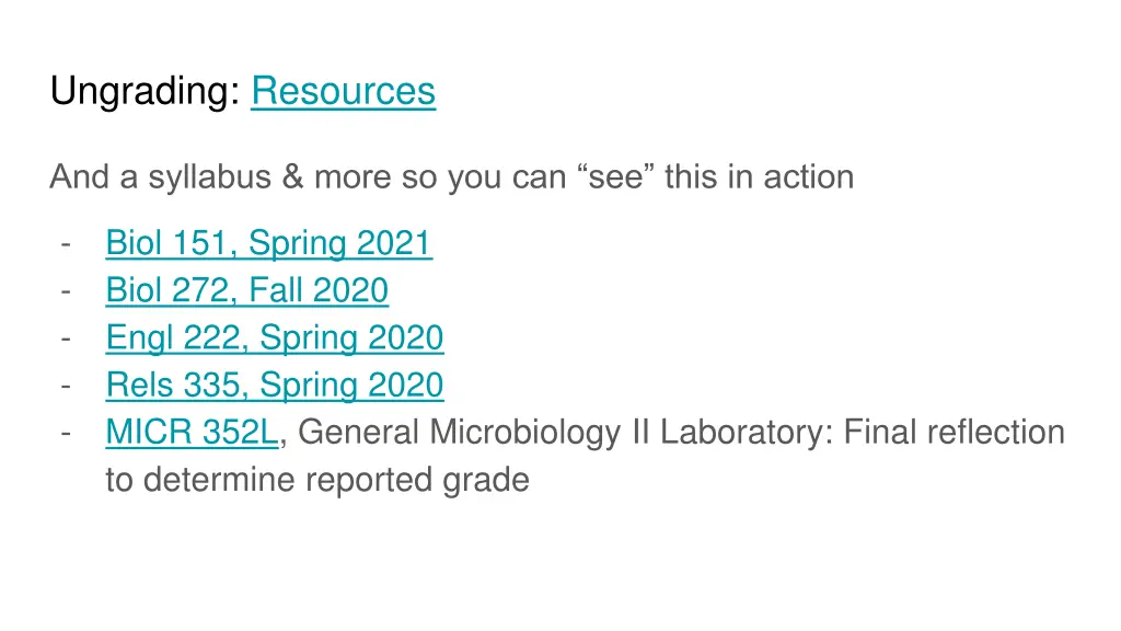 ungrading resources