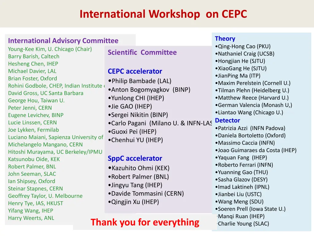 international workshop on cepc 2