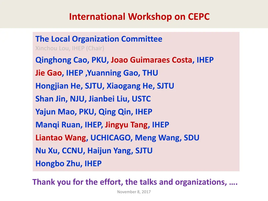 international workshop on cepc 3