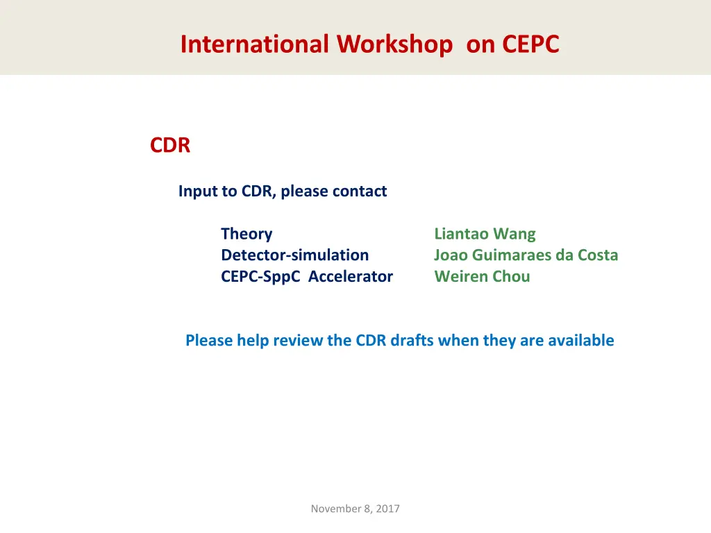 international workshop on cepc