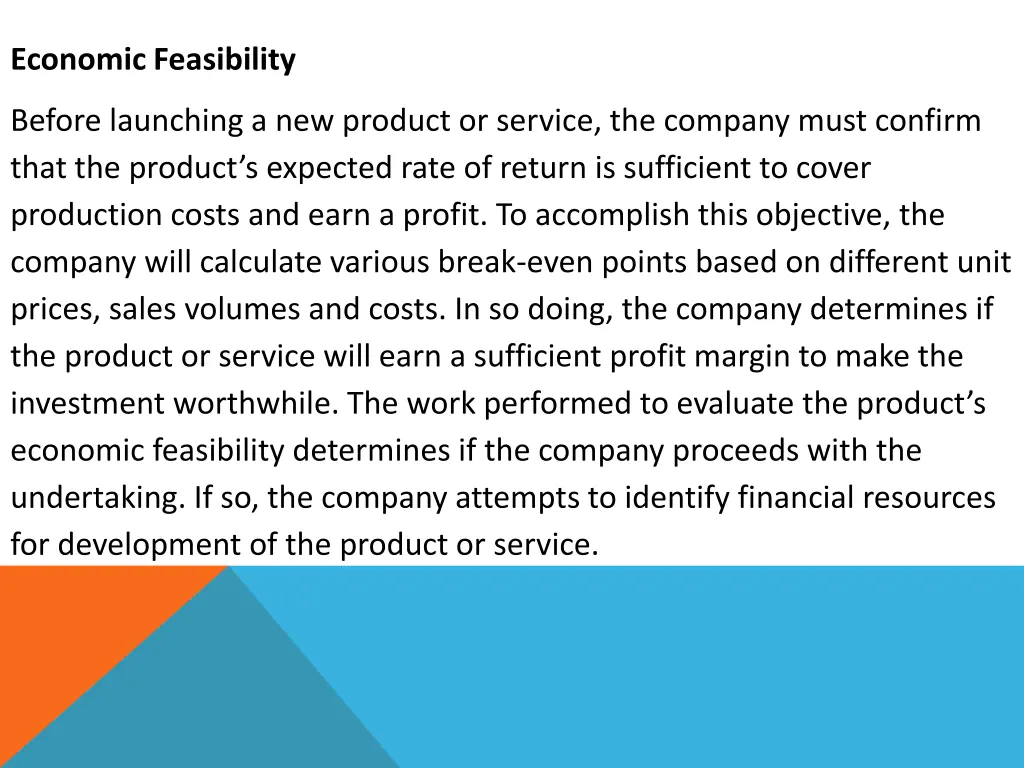 economic feasibility