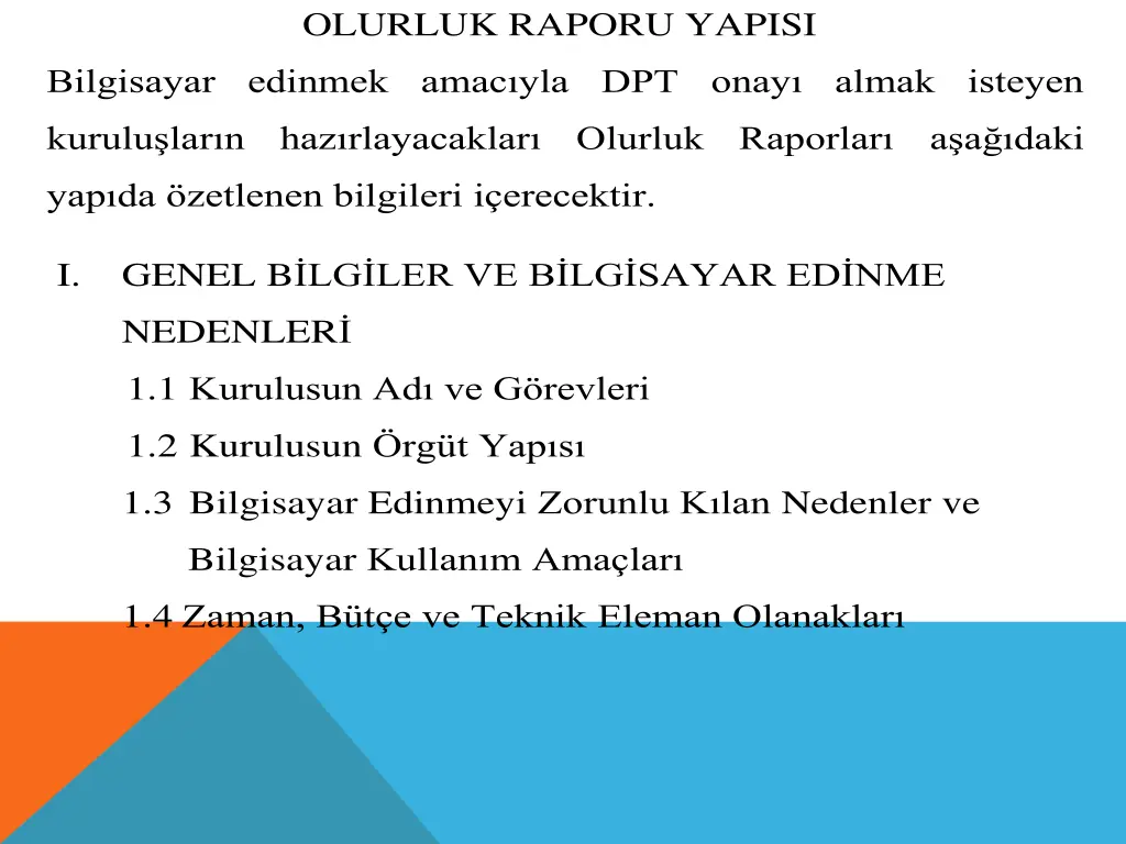 olurluk raporu yapisi