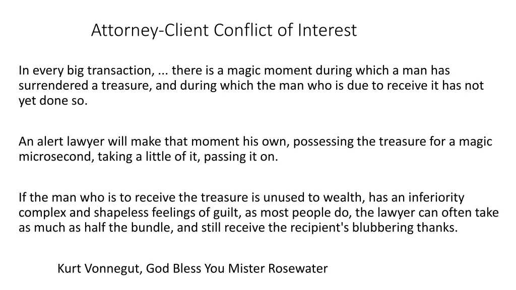 attorney client conflict of interest